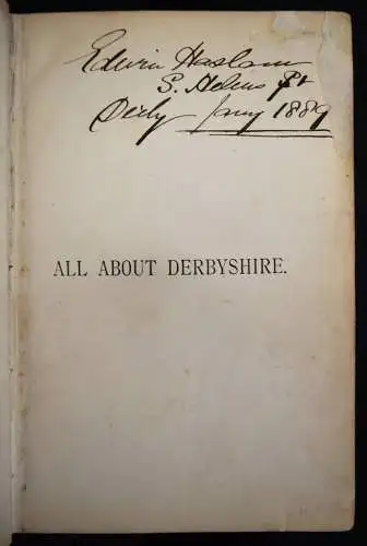 Bradbury, Edward. All about Derbyshire 1884 EARLY BOOK WITH PLATINOTYPES