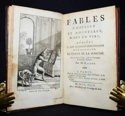 Richer, Henri. Fables choisies et nouvelles, mises en vers ... 1744 FABLEN