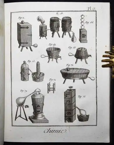 Diderot u. Alembert, Chymie, contenant vingt-cinq planches 1780 CHEMIE ALCHEMIE