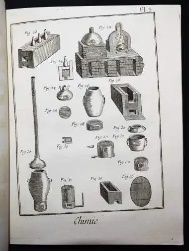 Diderot u. Alembert, Chymie, contenant vingt-cinq planches 1780 CHEMIE ALCHEMIE