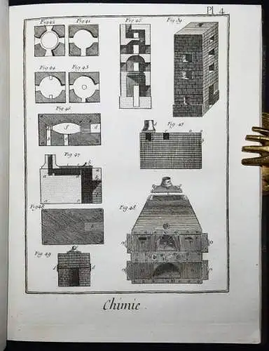 Diderot u. Alembert, Chymie, contenant vingt-cinq planches 1780 CHEMIE ALCHEMIE