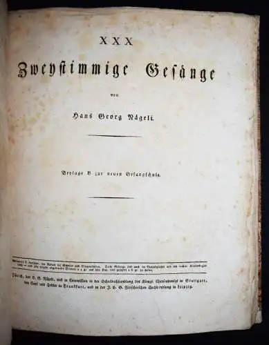 Pfeiffer, Gesangbildungslehre nach Pestalozzischen Grundsätzen 1810 GESANG