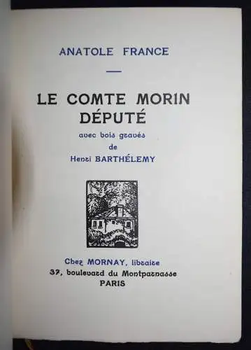 France, Le comte Morin depute 1921 - ART DECO HANDEINBAND von H. CREUZEVAULT