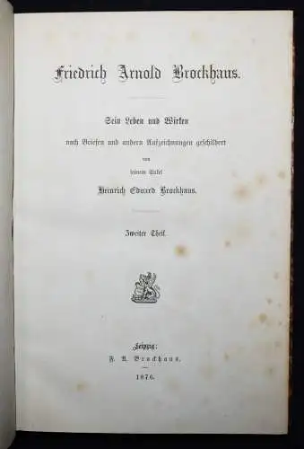 Brockhaus, Friedrich Arnold Brockhaus 1872-1881 BIOGRAPHIE VERLAGSGESCHICHTE