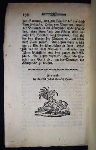 Joseph II. – Du Coudray, Der Erlauchte Reisende  1777 ÖSTERREICH REISEBERICHT