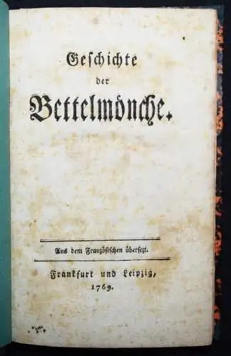 Alembert, Geschichte der Bettelmönche - 1769 ORDEN FRANZISKANER