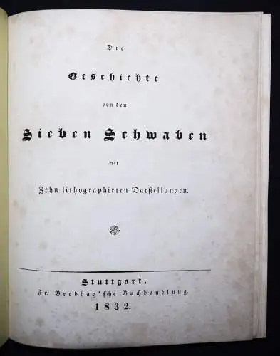 Aurbacher, Die Geschichte von den sieben Schwaben 1832 SEHR SELTEN 1/1270 Ex.