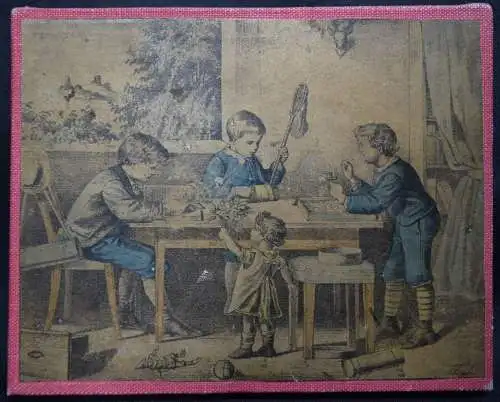 Lipps, Geduld-Spiel - PUZZLE um 1875 ORIG.-FARBLITHOGRAPHIERT