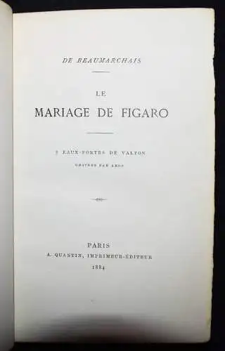 Beaumarchais, Le Mariage de Figaro - 1884