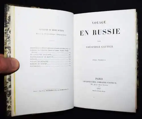 Gautier, Theophile. Voyage en Russie - 1867 REISE REISEBESCHREIBUNG