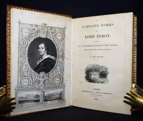 BIEDERMEIER-PRACHTEINBAND  um 1840. - Byron, Complete works. Galignani 1831