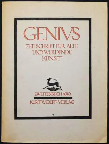 Genius, 1. Jahrgang. Zweites Buch. Mchn. 1919 ORIG.-HOLZSCHNITT FRANZ MARC