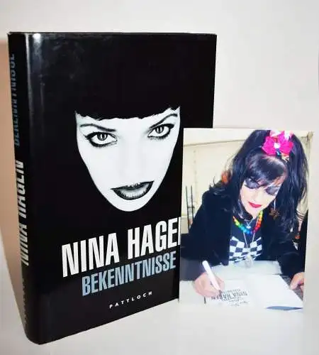 Hagen, Nina. Bekenntnisse SIGNIERT WIDMUNGSEXEMPLAR + ORIG.-FOTO