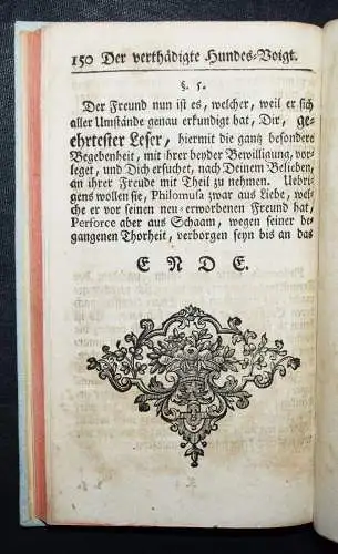 STUDENTICA 1738 EINZIGE AUSGABE - Fitudi, Der verthädigte Hundes-Voigt  - DUELL