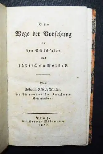 Natter, Die Wege der Vorsehung in den Schicksalen des jüdischen Volkes JUDAICA