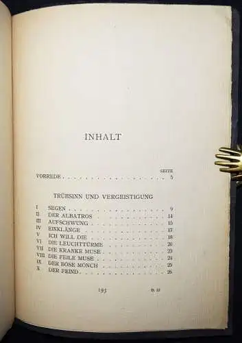 Baudelaire, Charles. Die Blumen des Bösen. Bondi 1901 STEFAN GEORGE