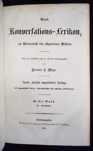 Meyer, Neues Konversations-Lexikon. Hildburghausen 1861-1868