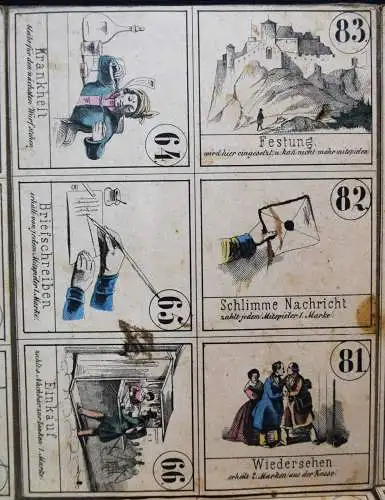 Neuestes Eisenbahn- Dampfschiff- Post- und Reise-Spiel ~ 1855 MARINE VERKEHR