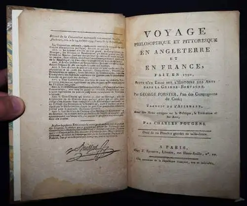 Forster, Voyage philosophique et pittoresque en Angleterre et en France - 1795