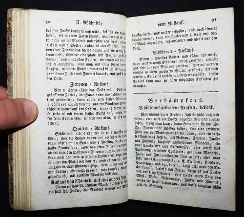 Bürger, Die gelehrige Hauswirthin - 1808 HAUSWIRTSCHAFT KOCHEN BACKEN KOCHBUCH