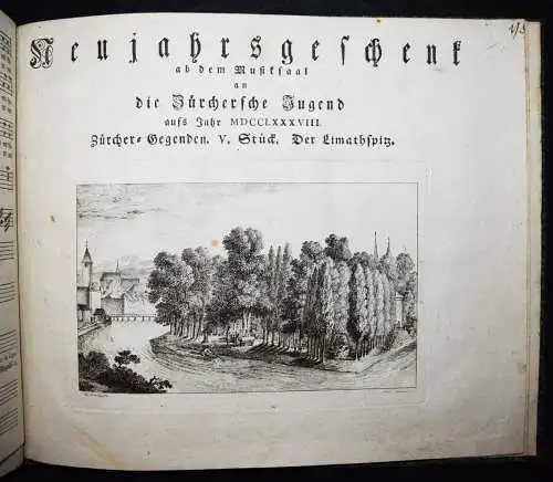 Sammlung mit 72 Neujahrsblättern der Züricher Musik-Gesellschaften BAROCK-MUSIK