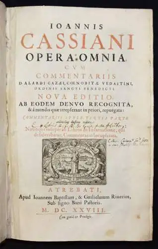 Cassianus, Opera omnia - 1628 ANTIKE KIRCHENGESCHICHTE