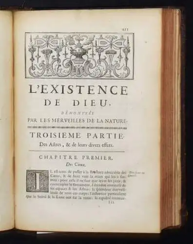 Nieuwentijt, L’existence de Dieu démontrée par...1725 ANATOMIE ASTRONOMIE PHYSIK