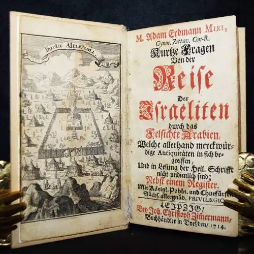 Mirus, Kurtze Fragen von der Reise der Israeliten...Arabien 1714 JUDAICA BAROCK