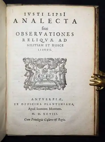 Lipsius, De militia Romana libri quinque PLANTIN 1598 MILITARIA RÖMISCHES REICH