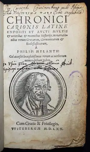 Melanchthon, Prima (et secunda) pars chronici Carionis...1570 WELTGESCHICHTE