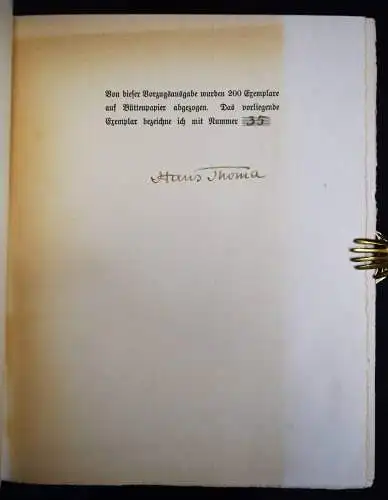 Thoma, Hans. Im Herbst des Lebens - 1909 ERSTE AUSGABE SIGNIERT NUMMERIERT 1/200