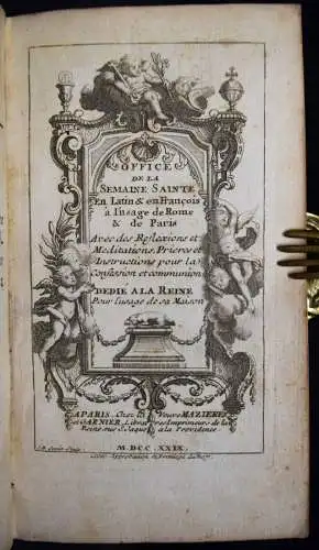 PRACHTVOLLER BAROCK-EINBAND 1729 Bibliothek MARIA KAROLINA LESZCZYNSKA