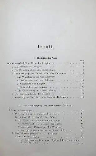 Eucken, Der Wahrheitsgehalt der Religion - Fundamentaltheologie