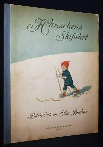 Beskow, Elsa. Hänschens Skifahrt 1908 ERSTES BILDERBUCH ÜBER SKI SKILAUFEN SPORT