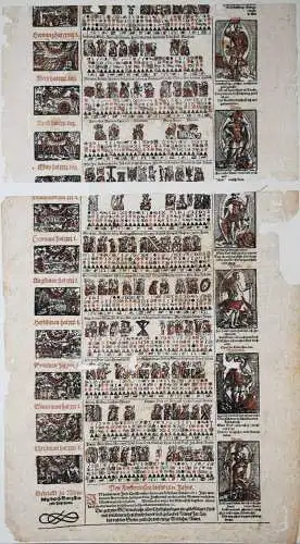 EINBLATTDRUCK KALENDER 1611 - Fuhrmann, Kalender für das Jahr KALENDARIUM