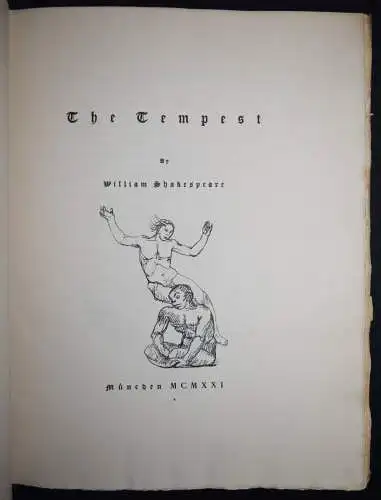 Shakespeare, The tempest 1921 SIGNIERT NUMMERIERT 1/205 PRESSENDRUCK