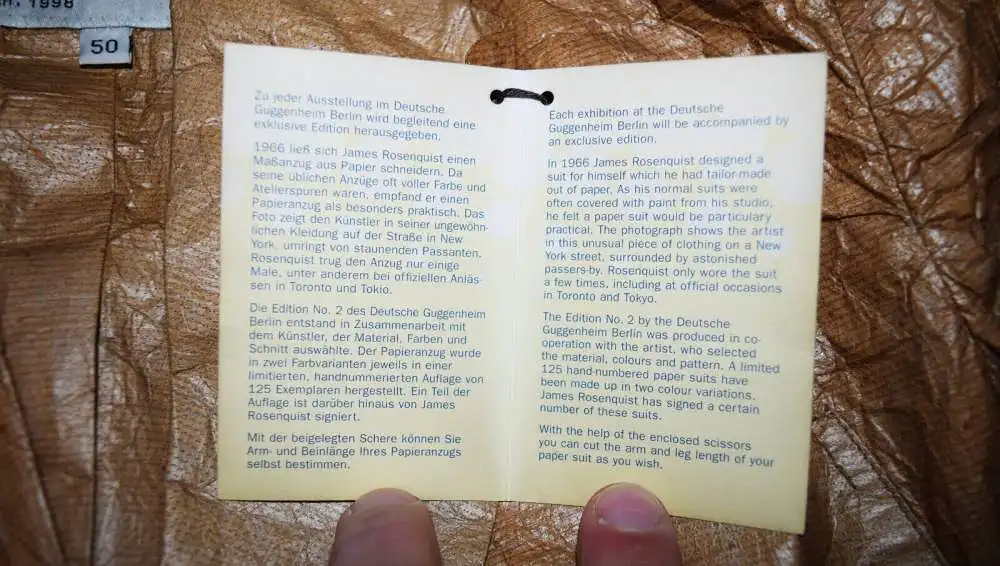 Rosenquist, James. Paper Suit SIGNIERT NUMMERIERT 1/100 - MULTIPLE POP-ART 8