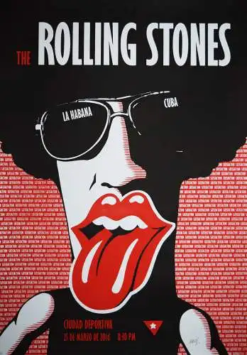 Plakat, The Rolling Stones, La Habana II. - 2016 (MANN) SIGNIERT NUMMERIERT 1/50