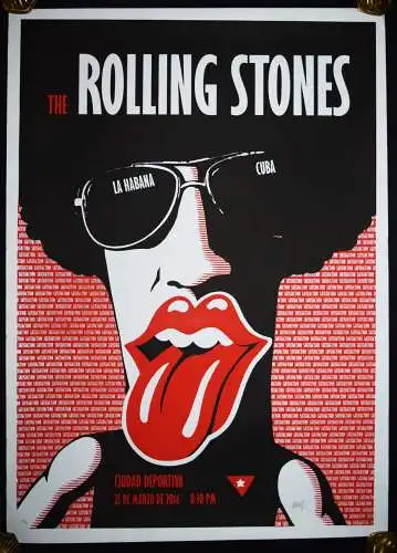 Plakat, The Rolling Stones, La Habana II. - 2016 (MANN) SIGNIERT NUMMERIERT 1/50