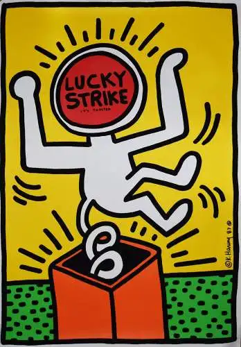 Haring, Keith.  Lucky Strike I-III - 3 PLAKATE ORIG.-SERIGRAPHIEN  70 x 100 cm