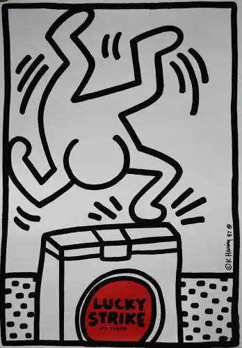 Haring, Keith.  Lucky Strike I-III - 3 PLAKATE ORIG.-SERIGRAPHIEN  70 x 100 cm