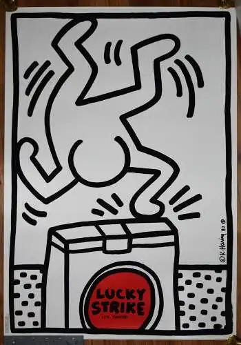 Haring, Keith.  Lucky Strike I-III - 3 PLAKATE ORIG.-SERIGRAPHIEN  70 x 100 cm