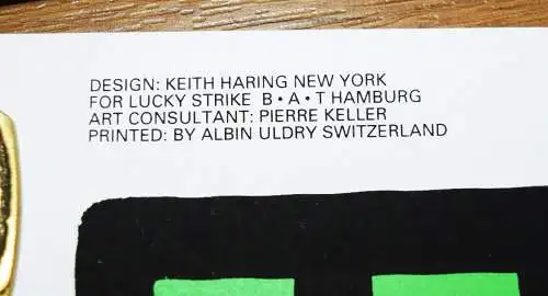 Haring, Keith.  Lucky Strike I-III - 3 PLAKATE ORIG.-SERIGRAPHIEN  70 x 100 cm