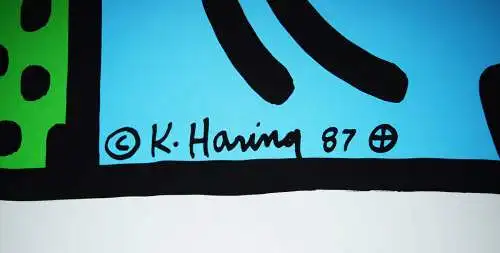 Haring, Keith.  Lucky Strike I-III - 3 PLAKATE ORIG.-SERIGRAPHIEN  70 x 100 cm