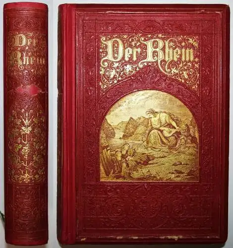 Horn. Der Rhein. Wiesbaden - 1875 - 36 STAHLSTICH-ANSICHTEN - PFALZ SAGEN