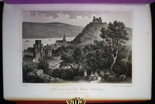 Horn. Der Rhein. Wiesbaden - 1875 - 36 STAHLSTICH-ANSICHTEN - PFALZ SAGEN