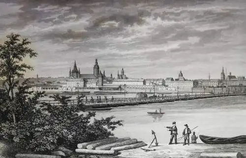Horn. Der Rhein. Wiesbaden - 1875 - 36 STAHLSTICH-ANSICHTEN - PFALZ SAGEN