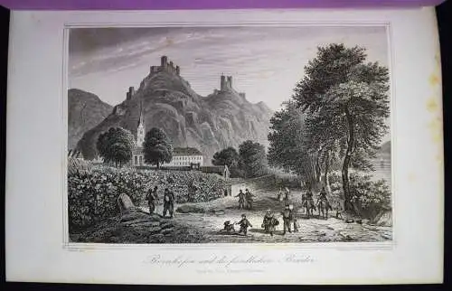 Horn. Der Rhein. Wiesbaden - 1875 - 36 STAHLSTICH-ANSICHTEN - PFALZ SAGEN