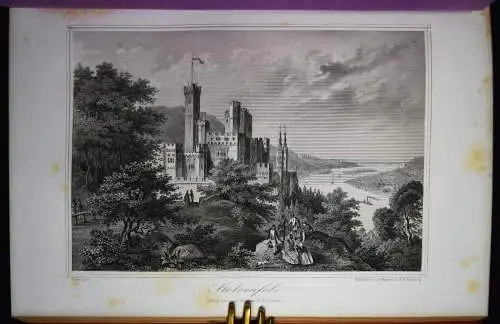 Horn. Der Rhein. Wiesbaden - 1875 - 36 STAHLSTICH-ANSICHTEN - PFALZ SAGEN