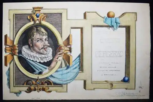 Carrance, Illustrationen zu Rostand, Cyrano de Bergerac ORIG.-VORLAGE SIGNIERT 